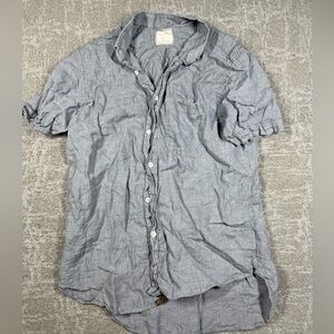 Billy Reid Standard Cut Made In Italy 100% Linen Button Down Shirt Large